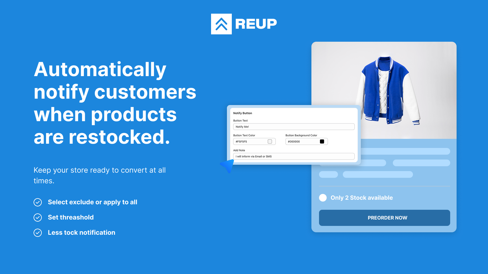 Reup - Back in Stock, Preorder