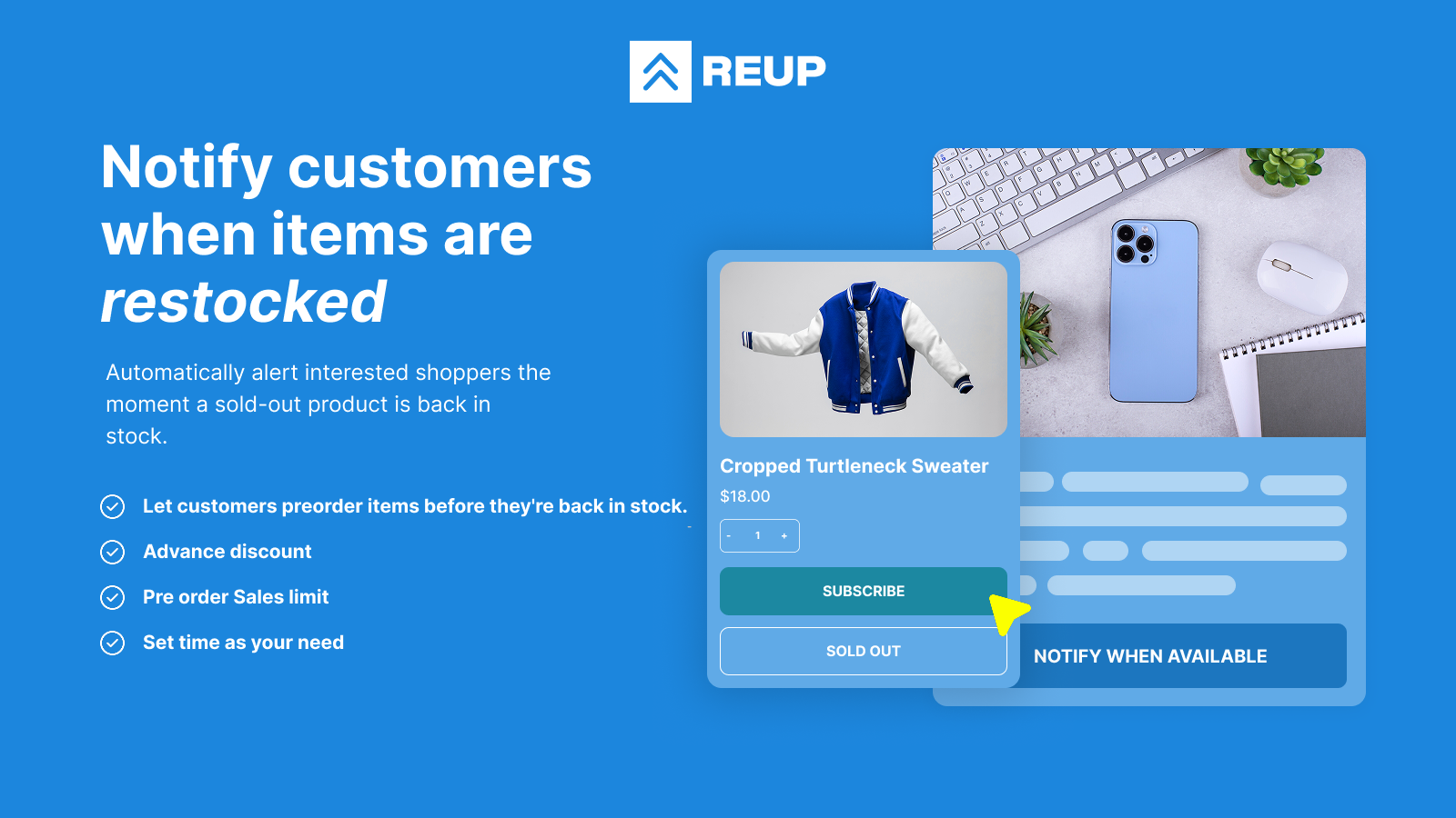 Reup - Back in Stock, Preorder
