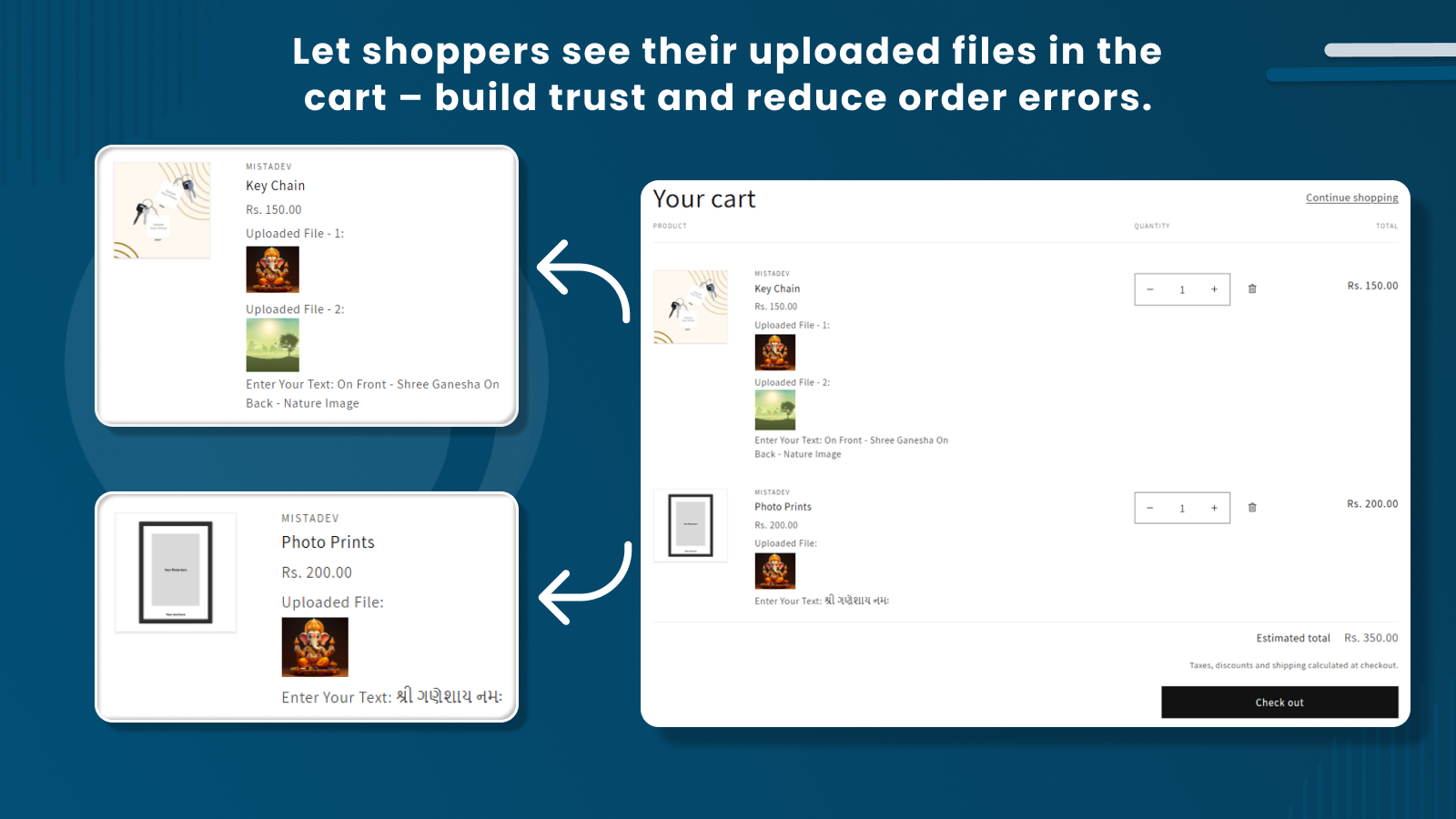 File Upload, Image Upload product and cart