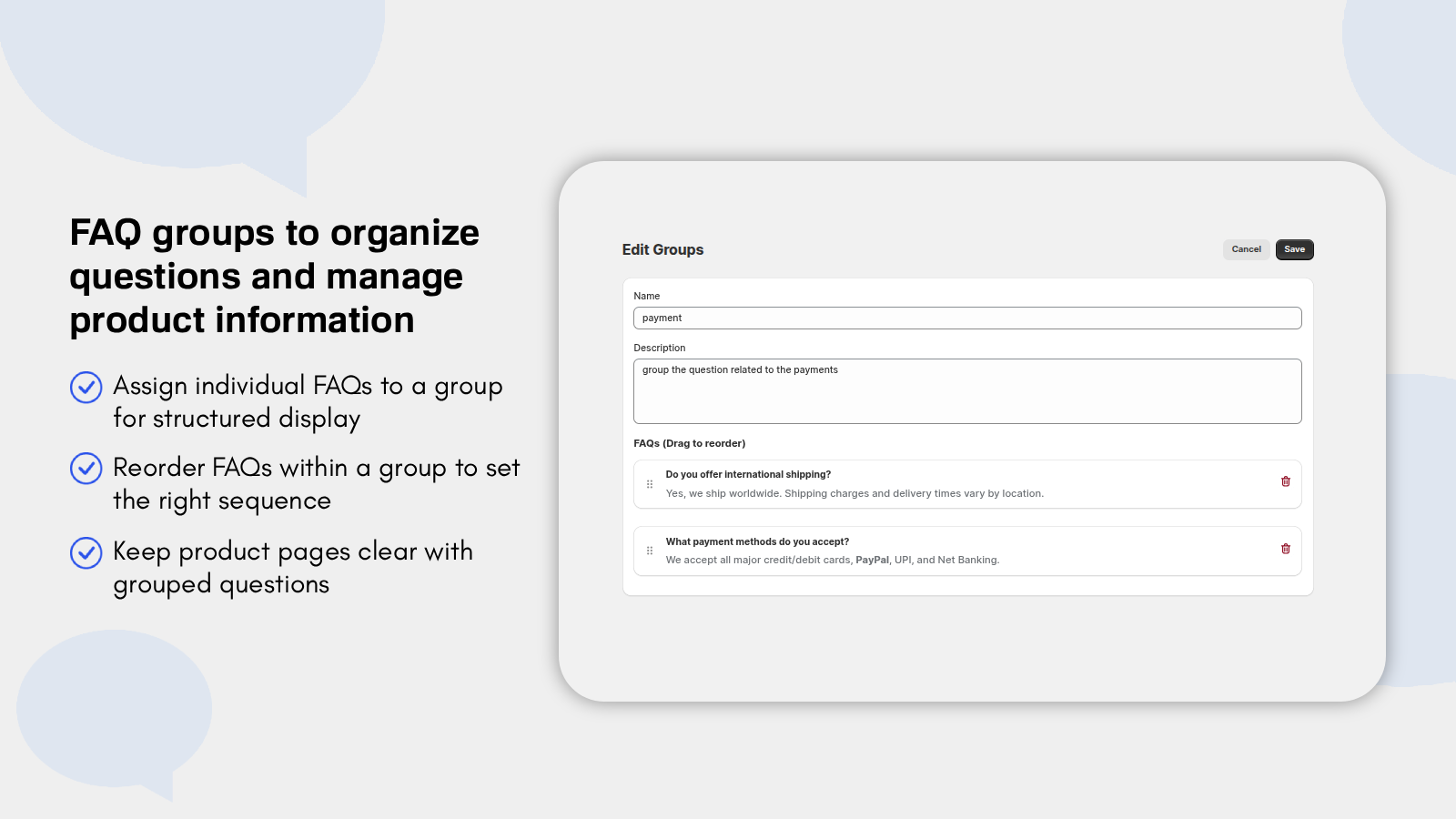 faq group manage