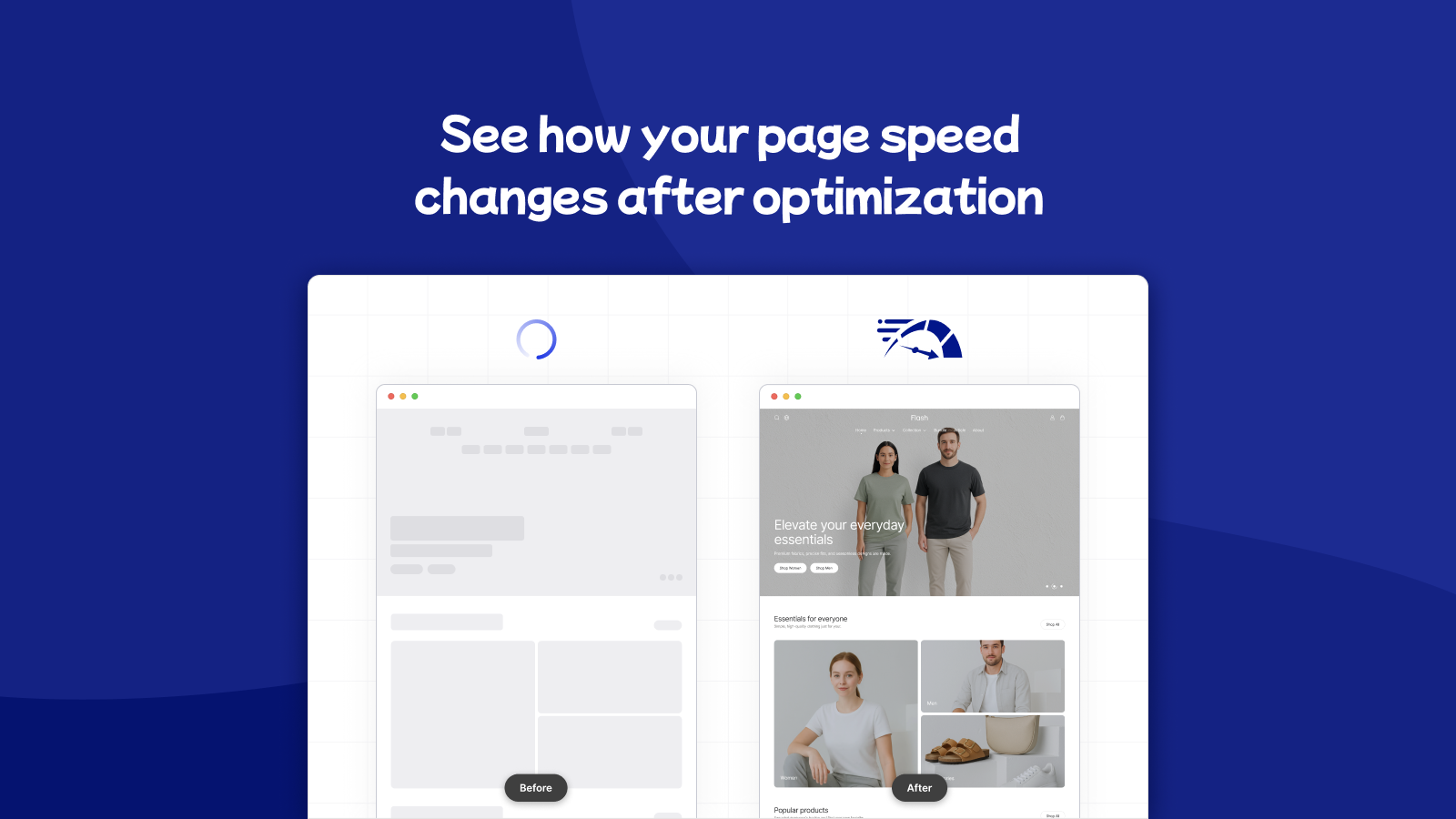 See how your page speed changes after optimization
