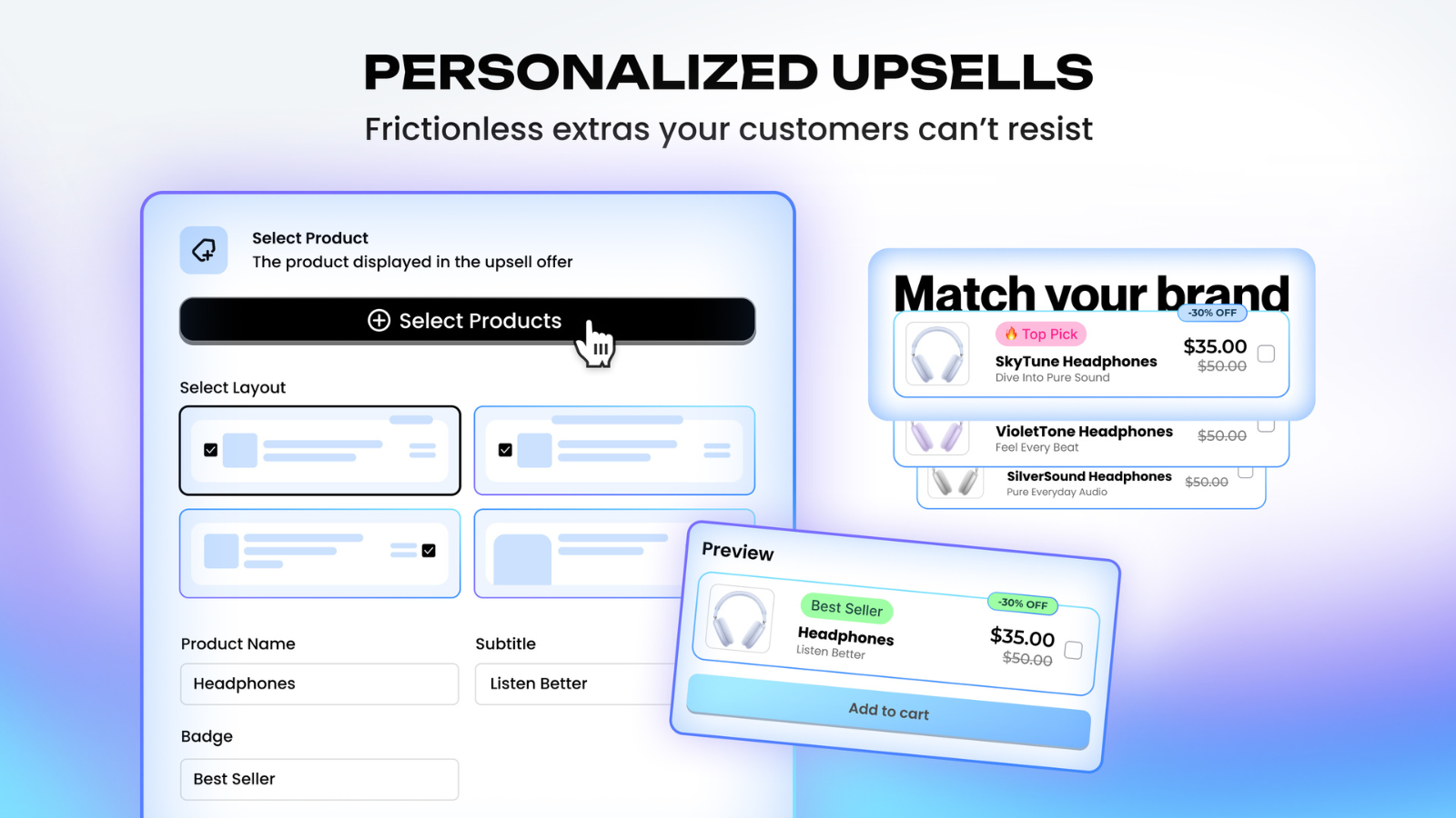 Stack - personalized upsell