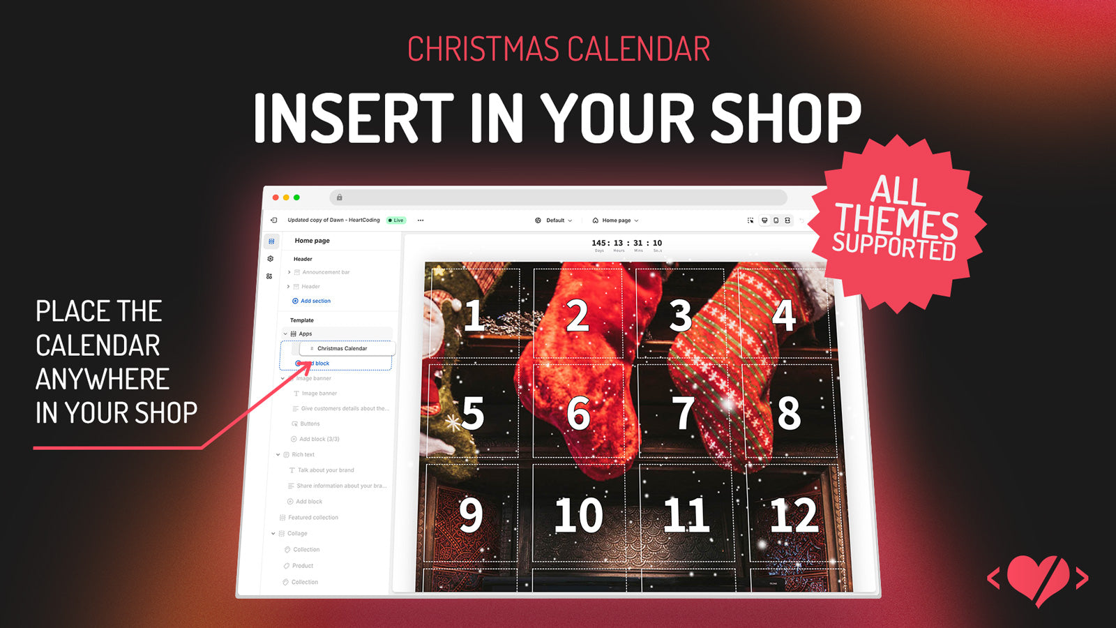 insert into your shop - all themes supported