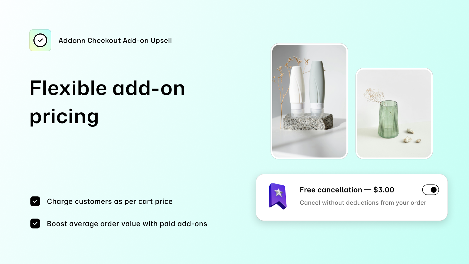 Set flexible add-on pricing based on buyer cart value