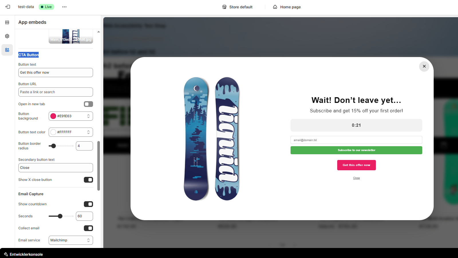 firwood Exit Popup - Edit CTA