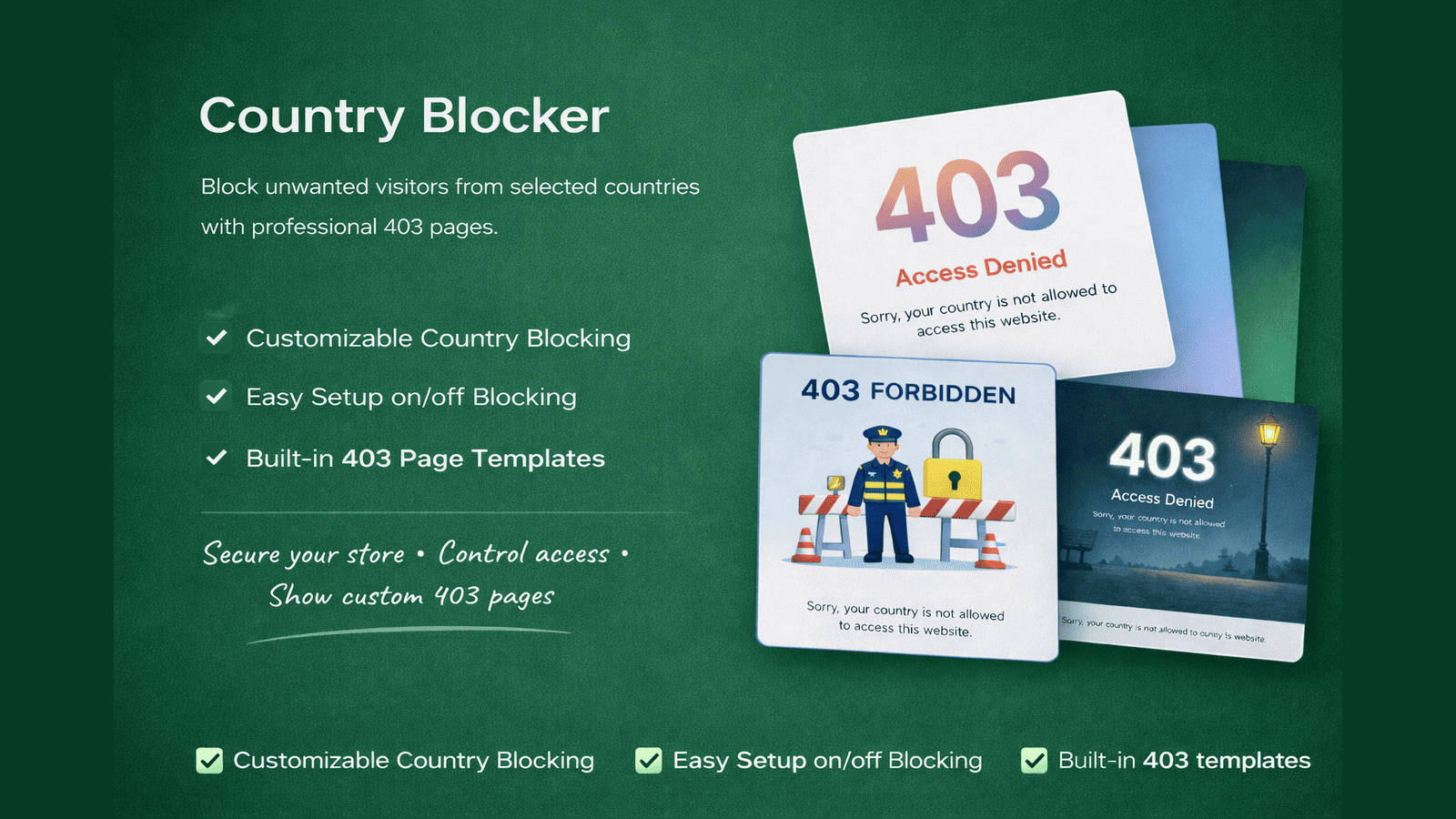 Block countries with custom 403 pages - Geo Redirect Xpert