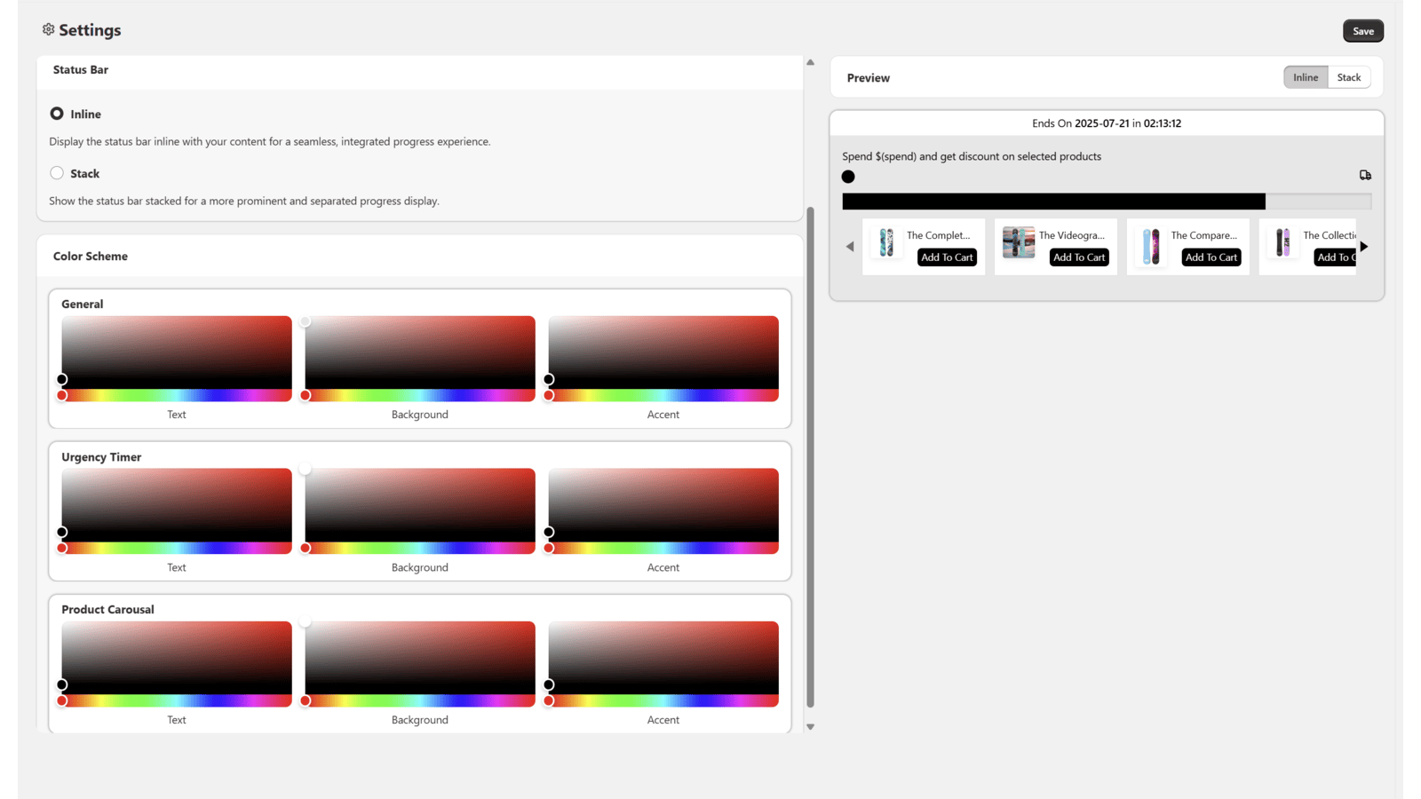Cart Boost AI - Settings 
