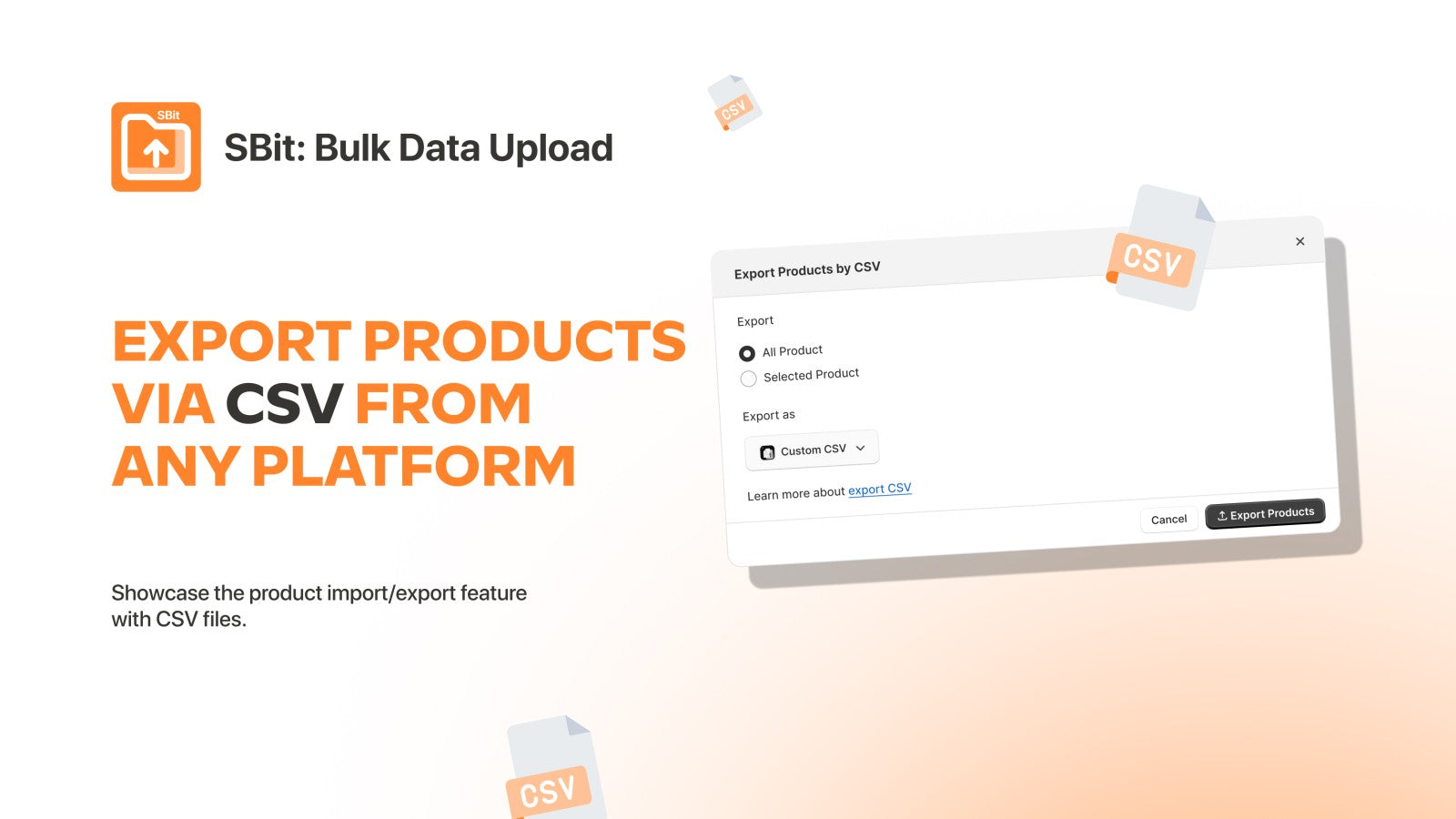 CSV export tool for product data