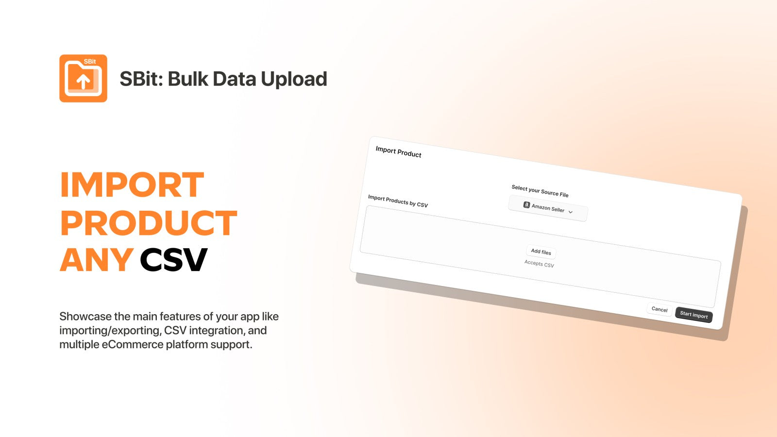 CSV product upload tool interface