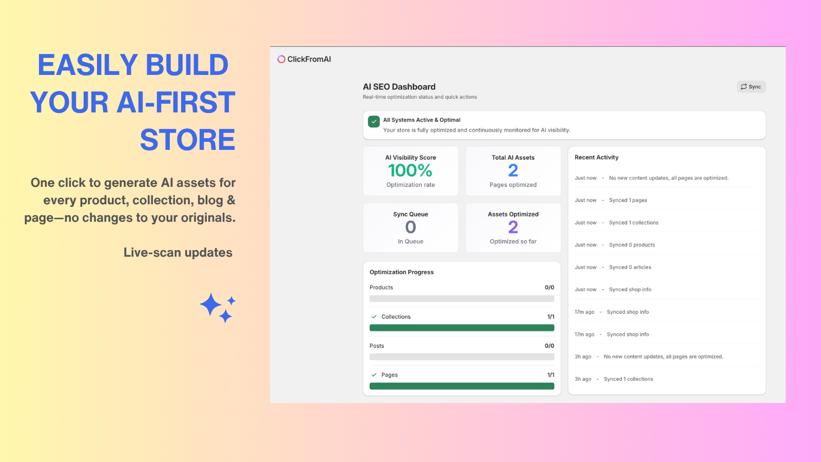 Easily build you ai-first store | clickfrom.ai