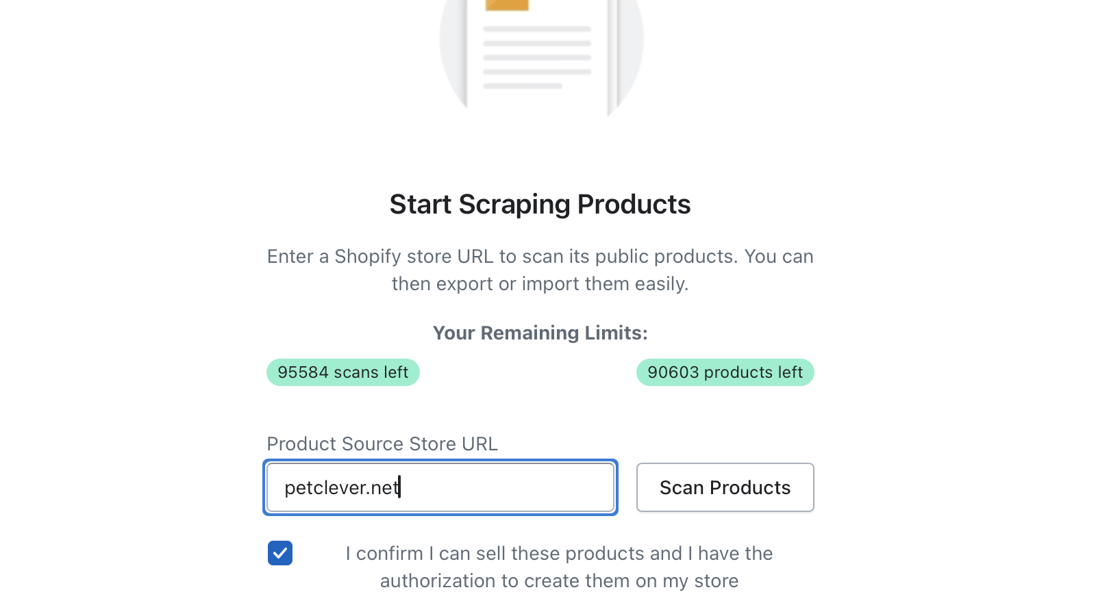 Scrape & Copy Products for Other Shopify Stores