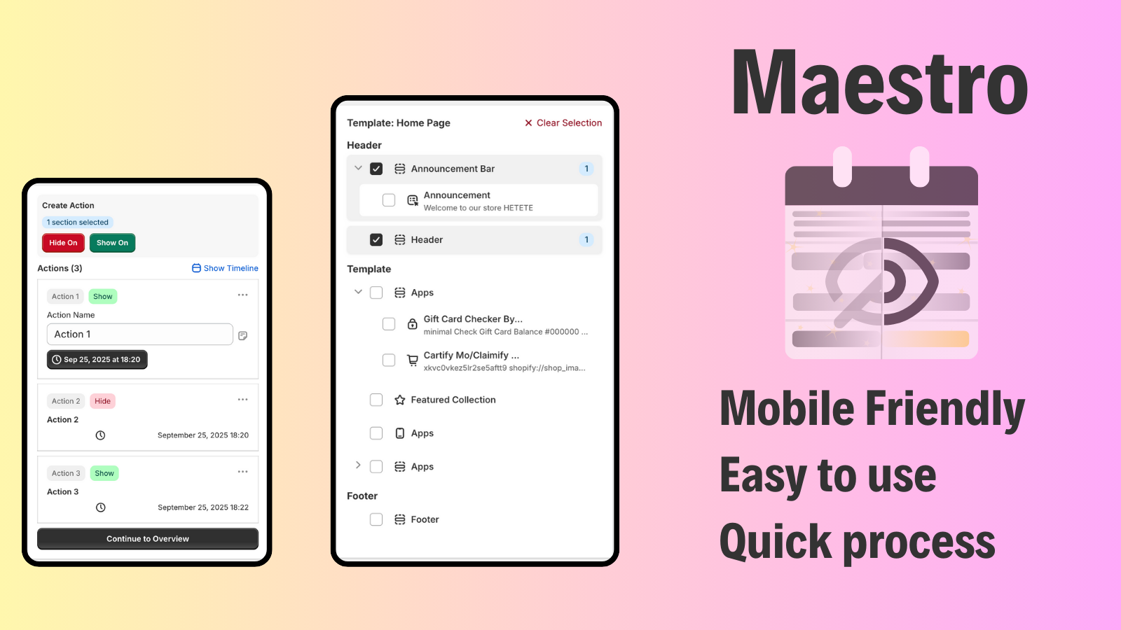 Section/Blocks Visibility: Mobile Friendly