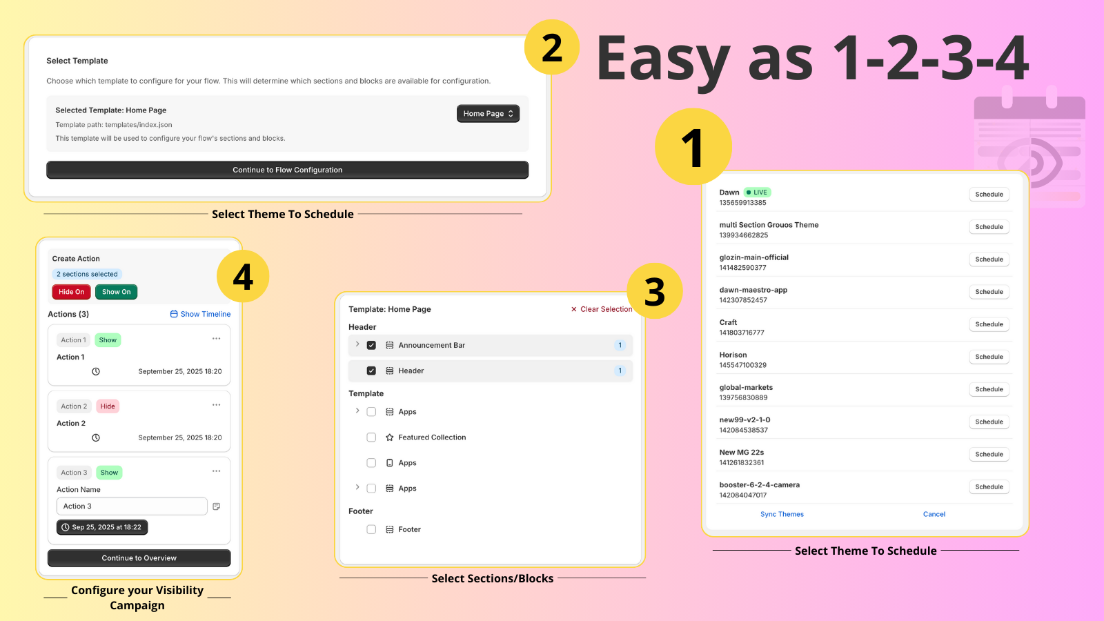 Section/Blocks Visibility: Easy as 1-2-3-4