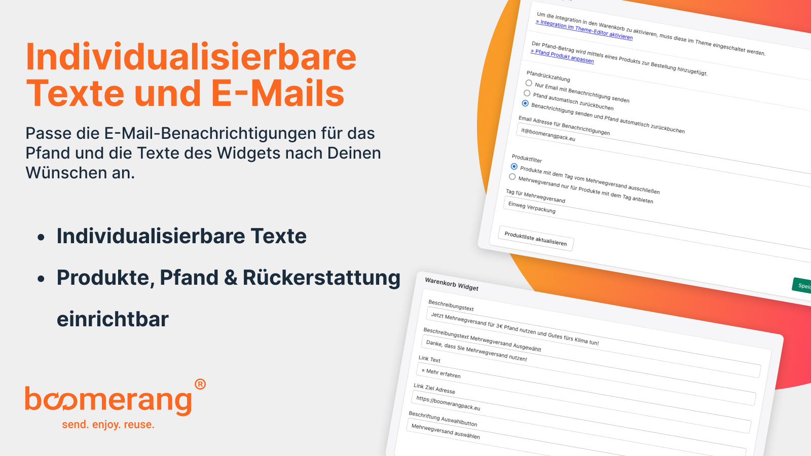 Individualisierbare Texte und E-Mails an Kunden