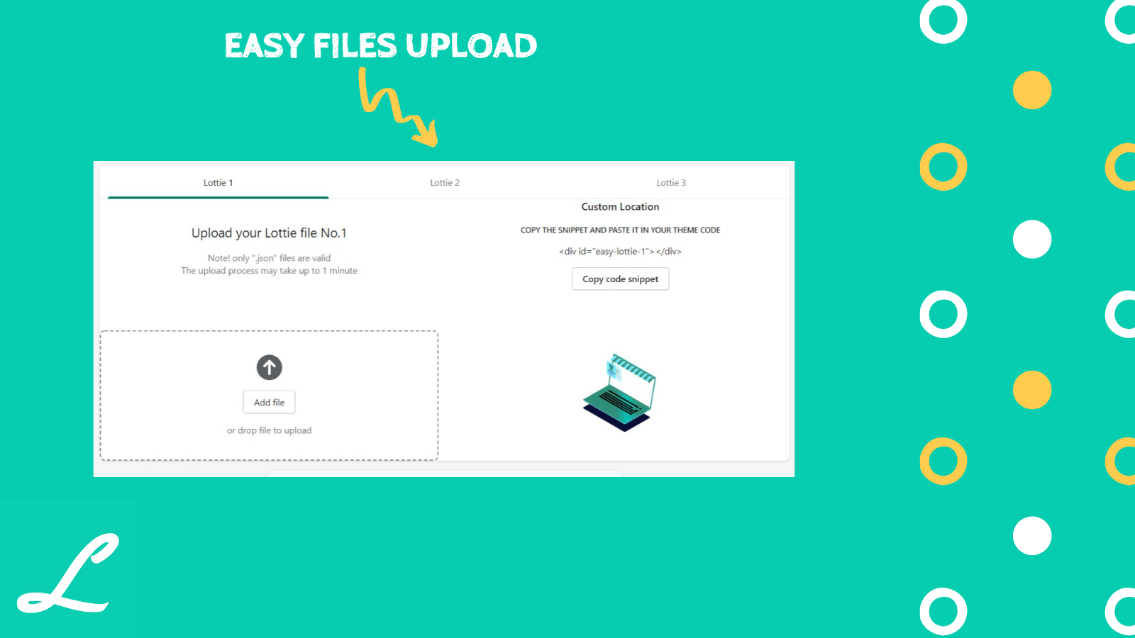 Upload lottie json files