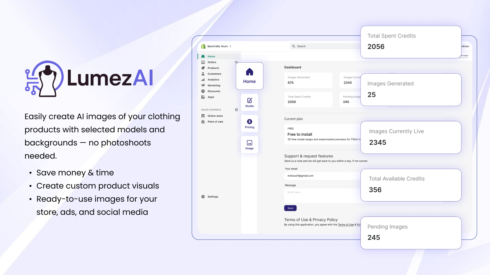 Dashboard that shows the analytics of the app
