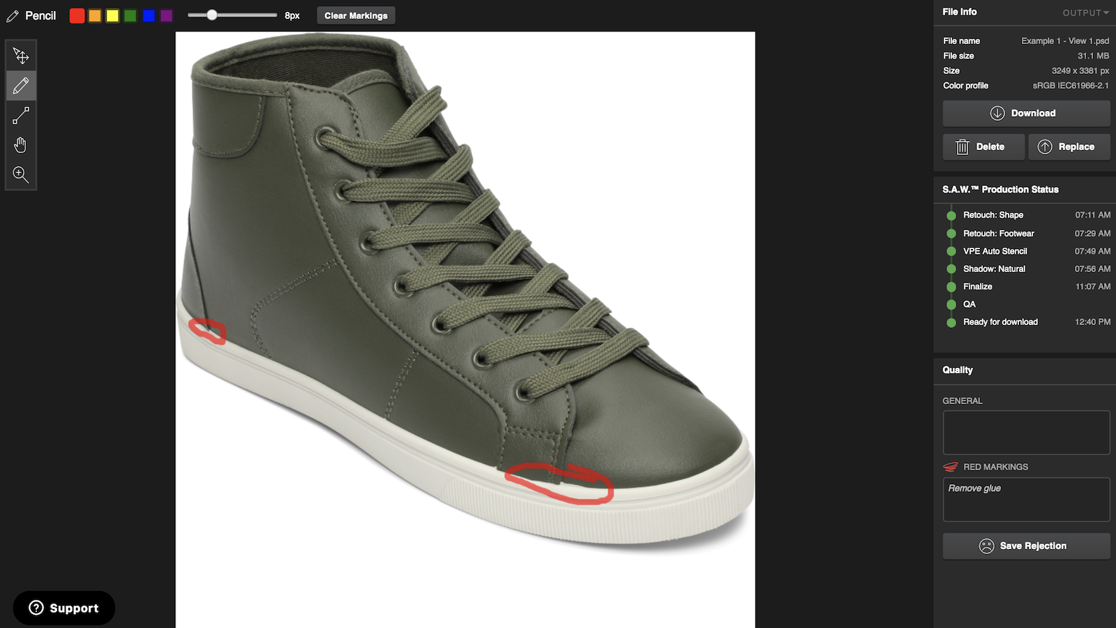 Perform quality control online before publishing