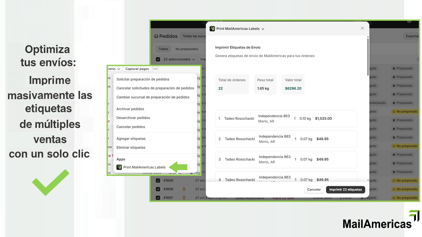 Imprimir una o varias etiquetas en simultáneo 