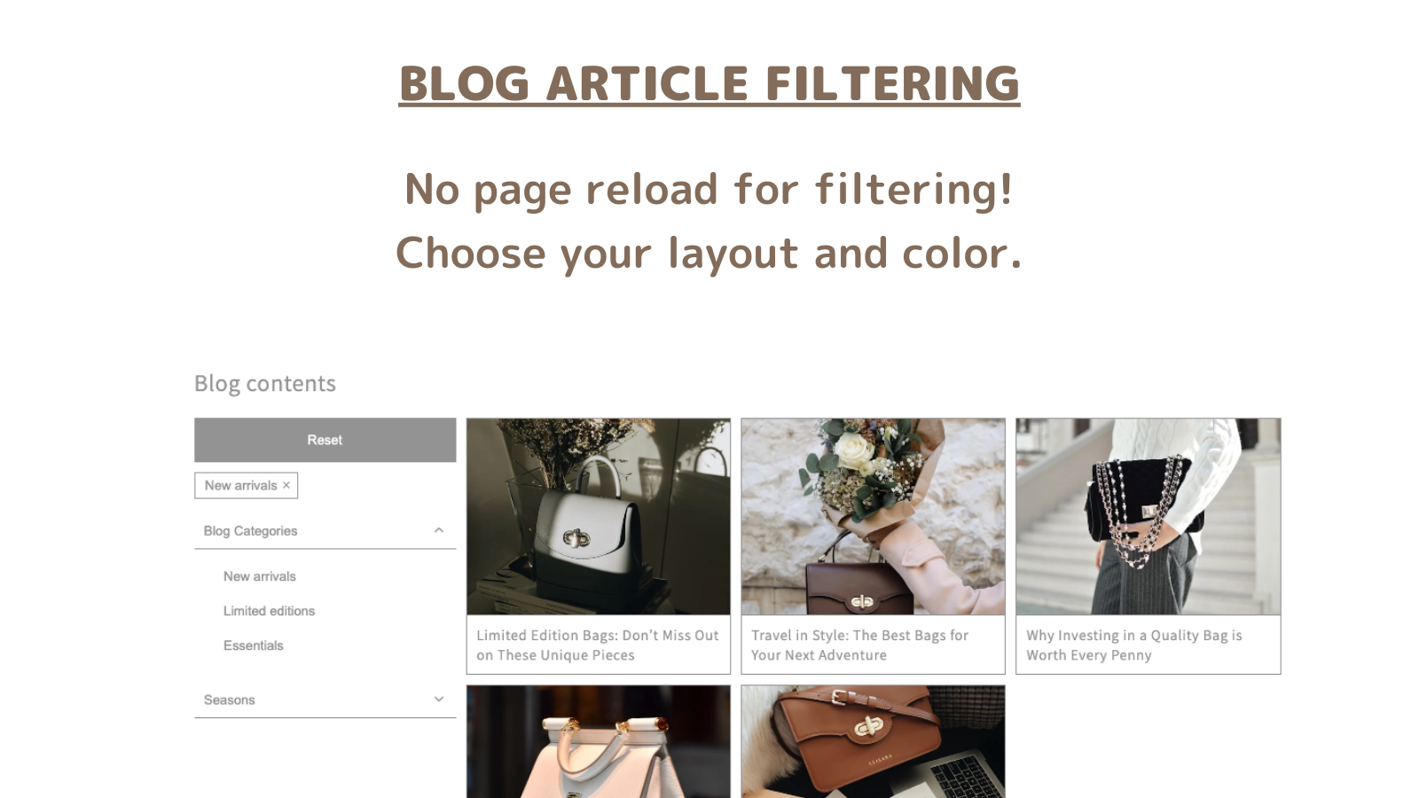 Blog filtering without page reload