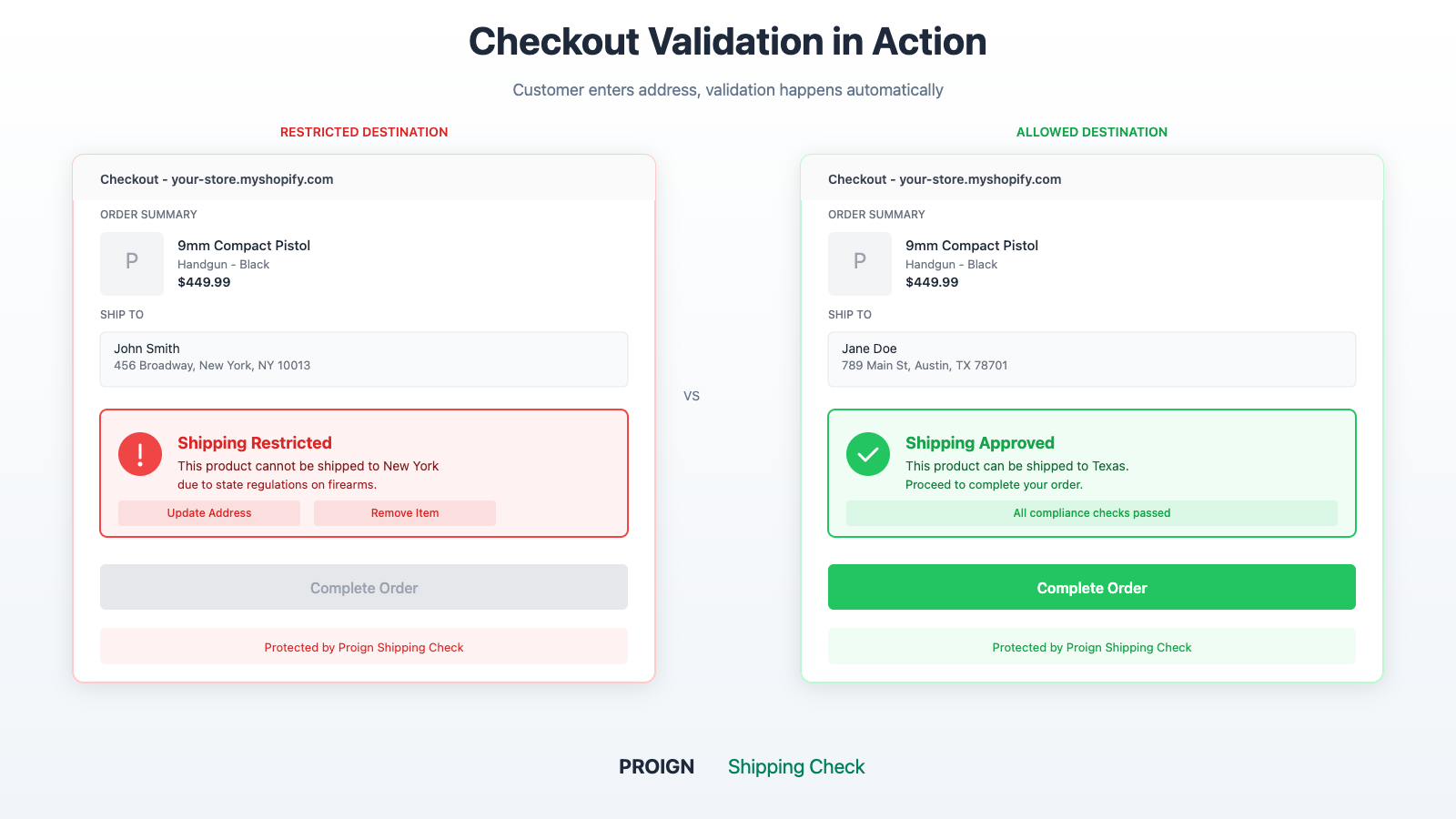 Checkout Validation In Action