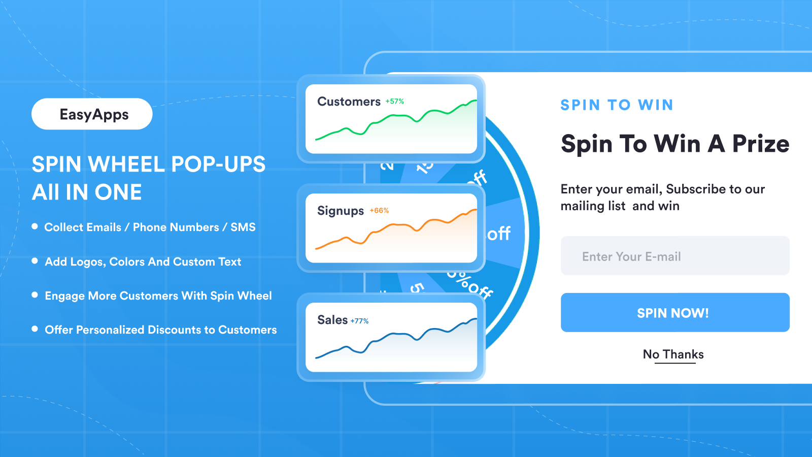 Spin Wheel Email & SMS Contact Capture Form