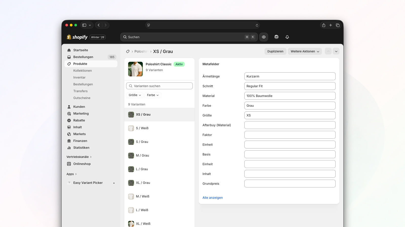 Varianten-Metafelder