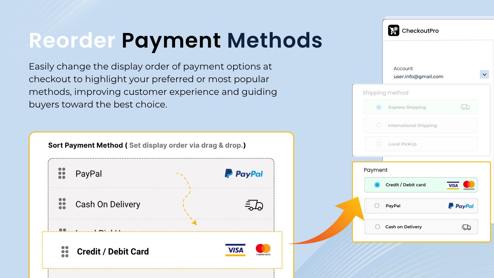 Reorder Payment Methods