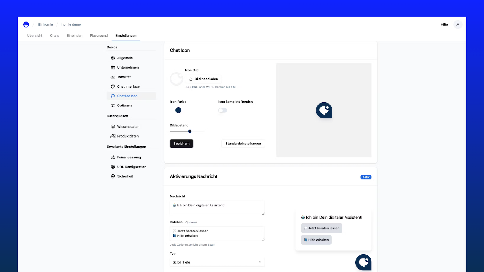homie Push-Nachrichten SetUp