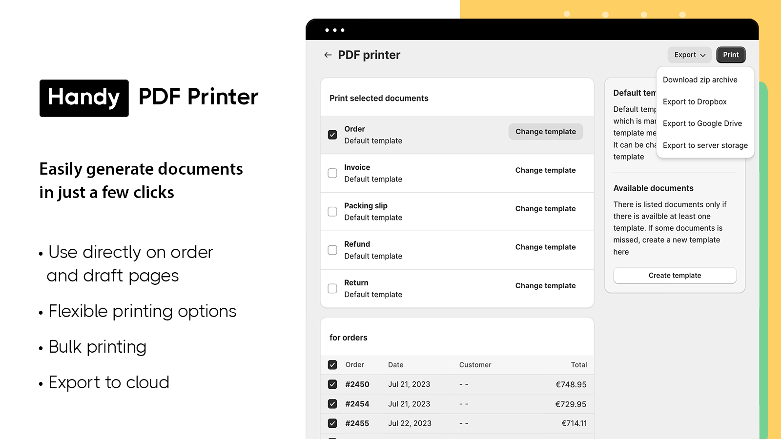 PDF invoice printer