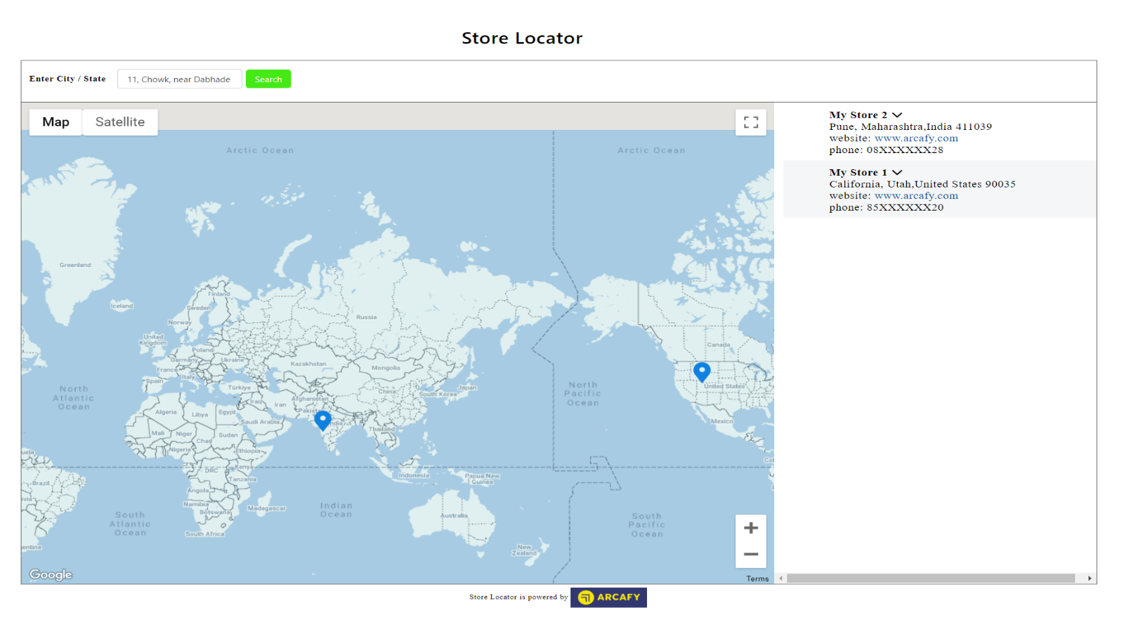 Store Locator Map
