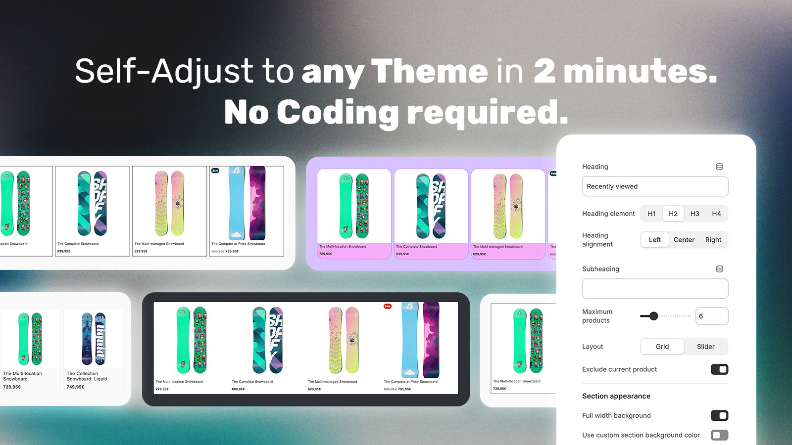 ESSY Recently Viewed Products self-adjust to any theme