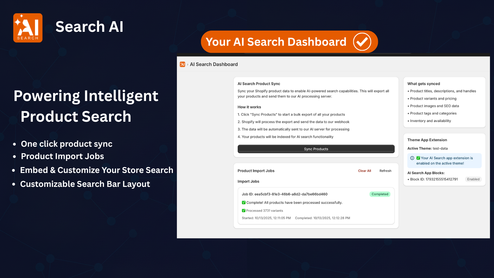 Search AI dashboard
