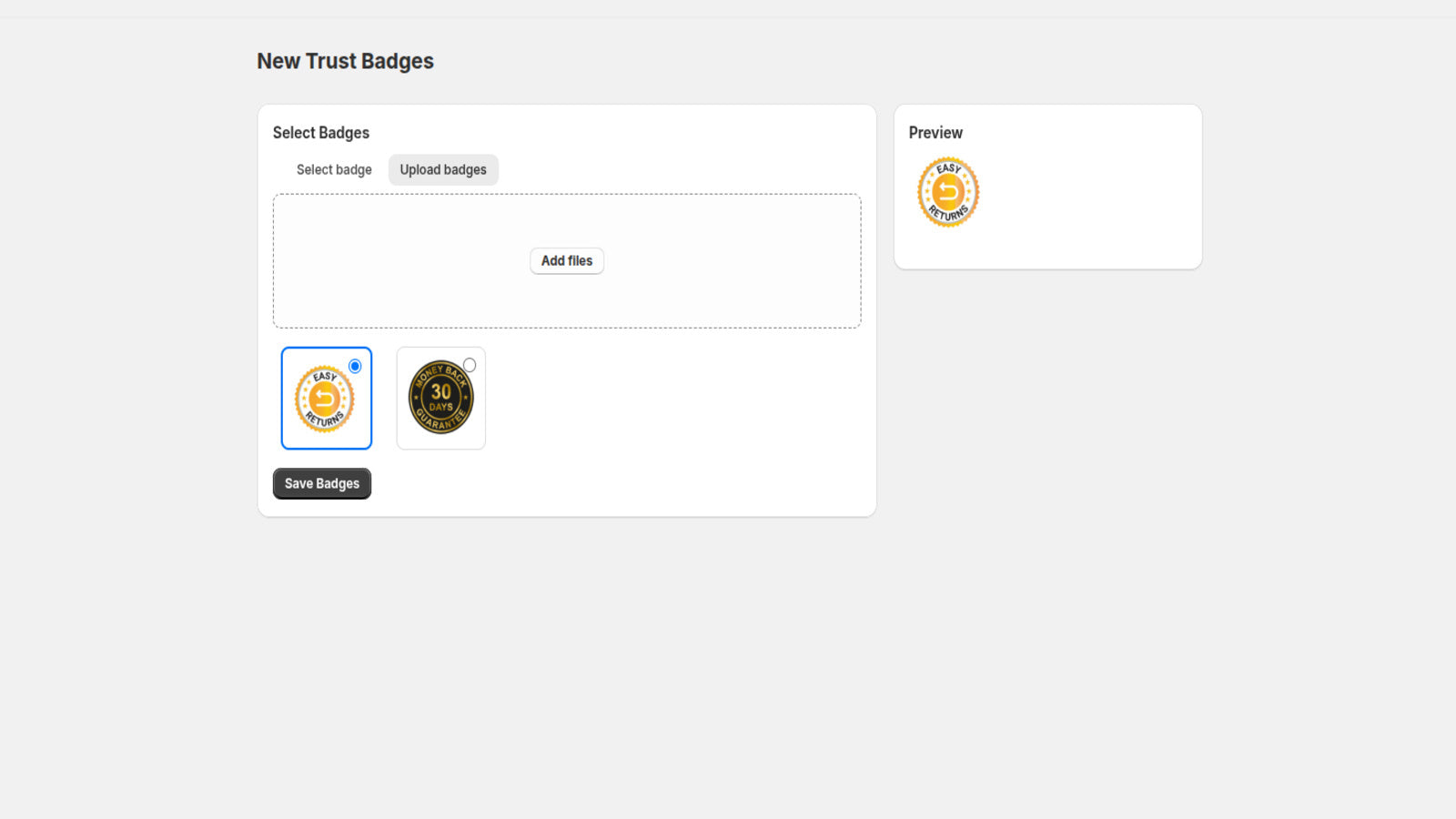 Upload Custom Badge