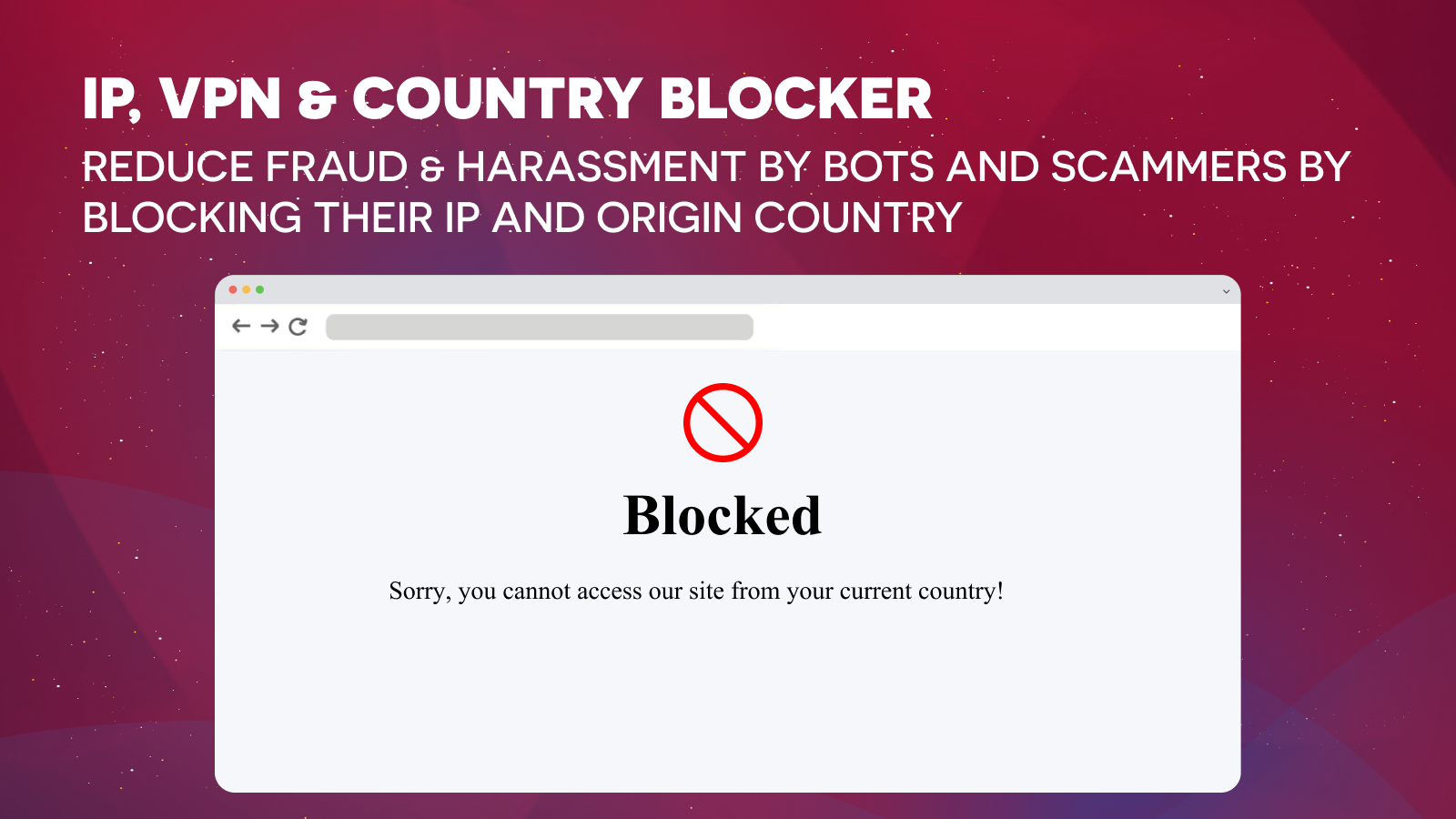 The app in action: A Blocked message appears in the store