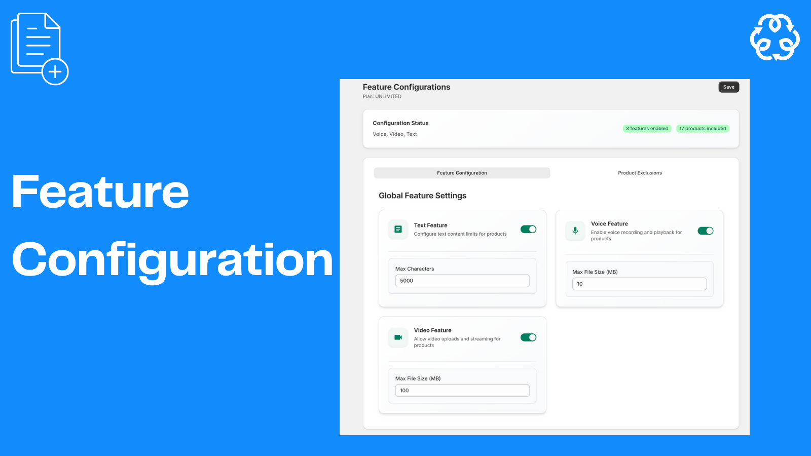 Admin - Feature Configuration
