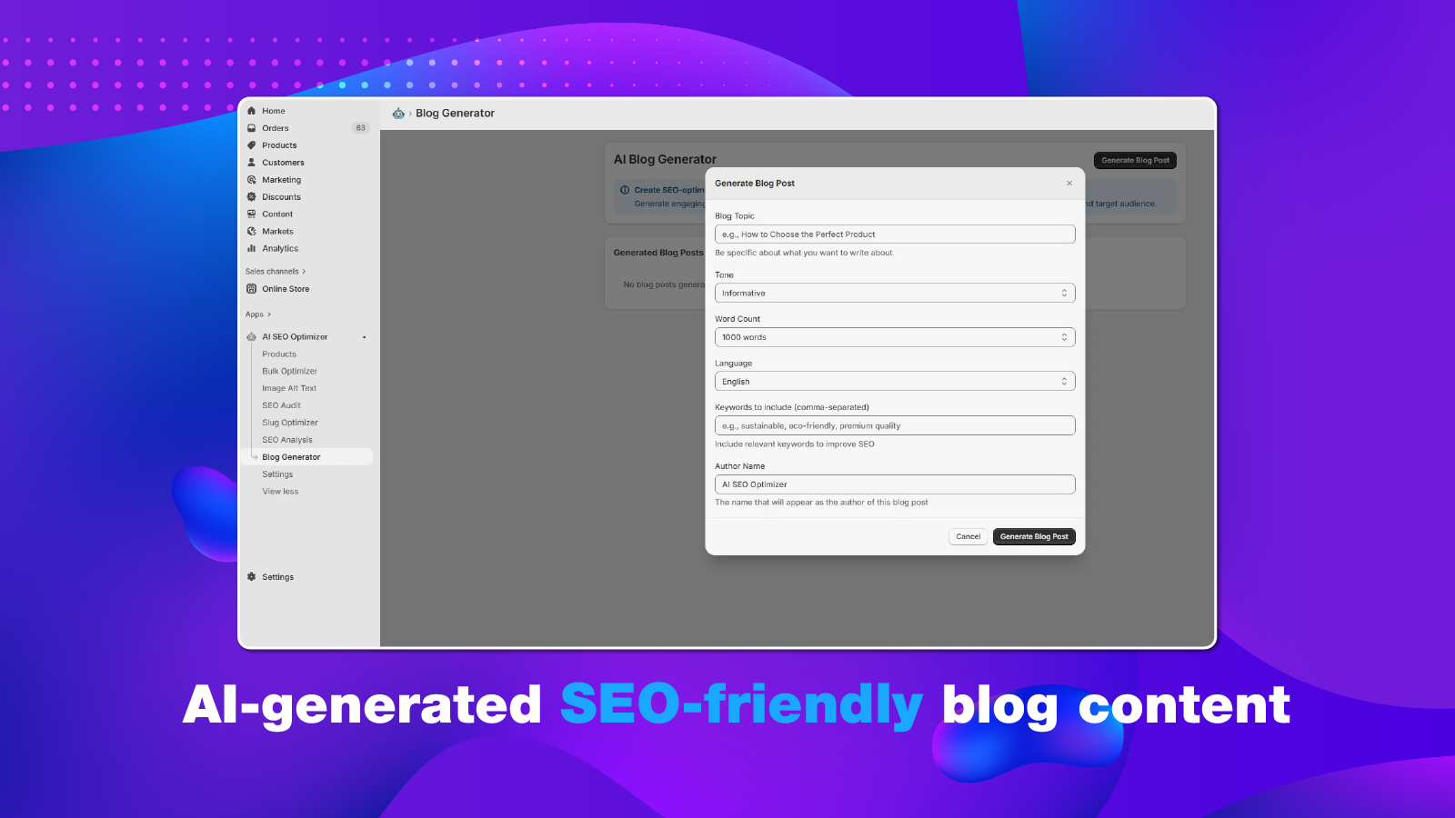AI-generated SEO-friendly blog content