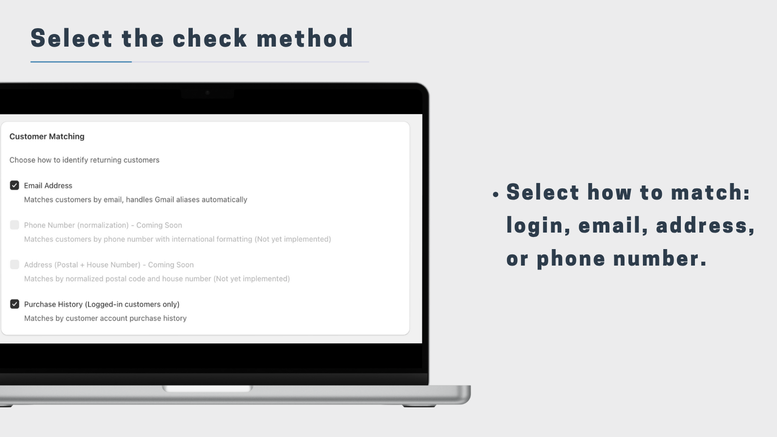 Select the check method