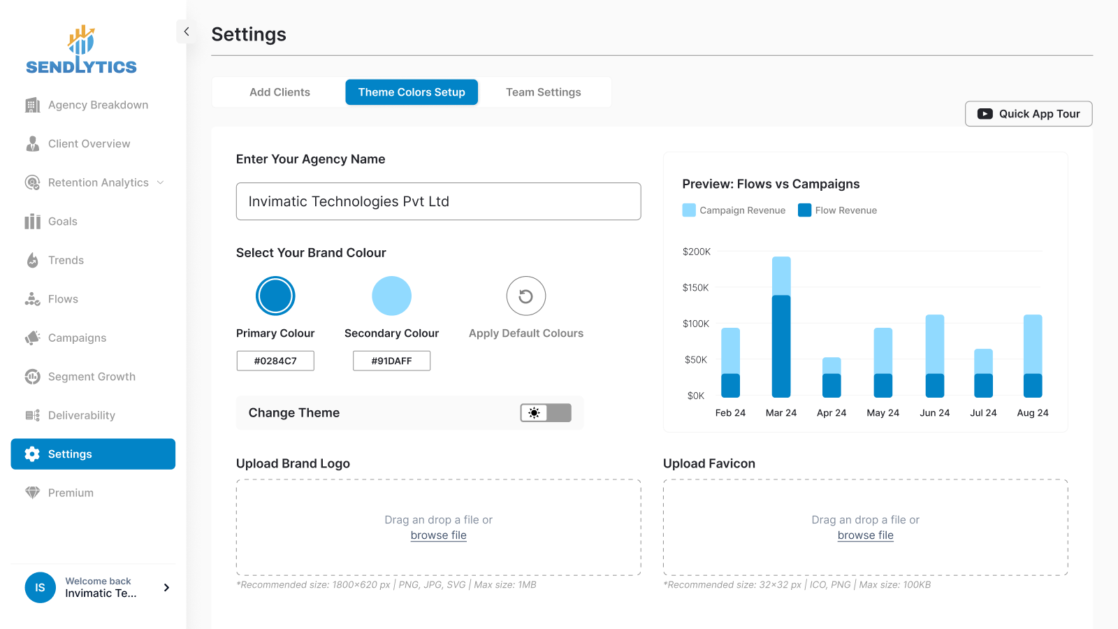Settings - Theme Colors Setup