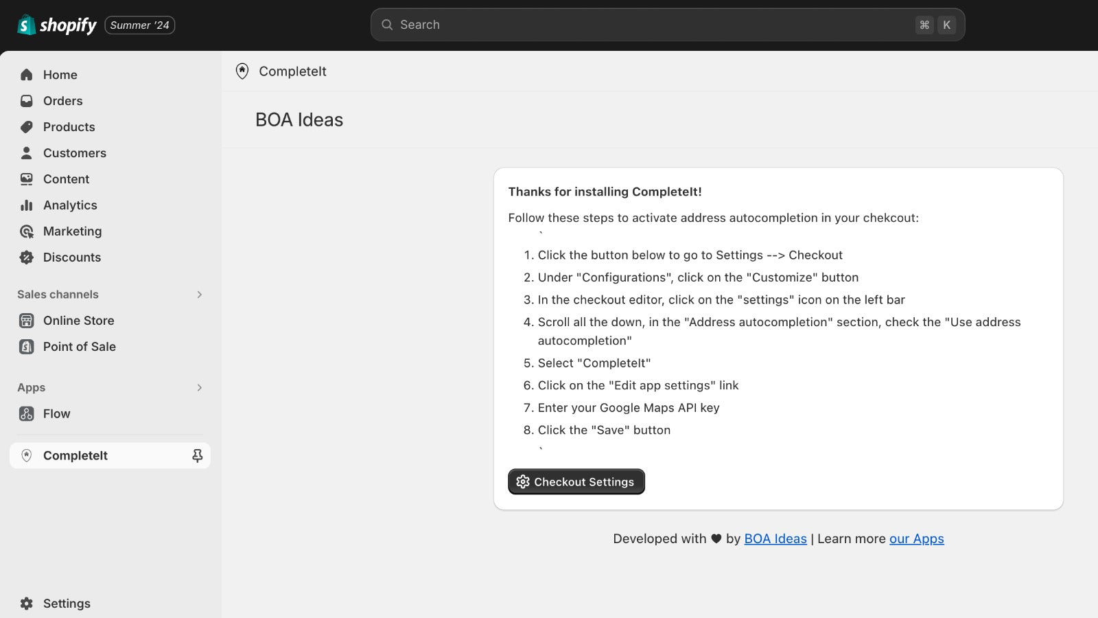 Very simple setup, just activate from the checkout editor