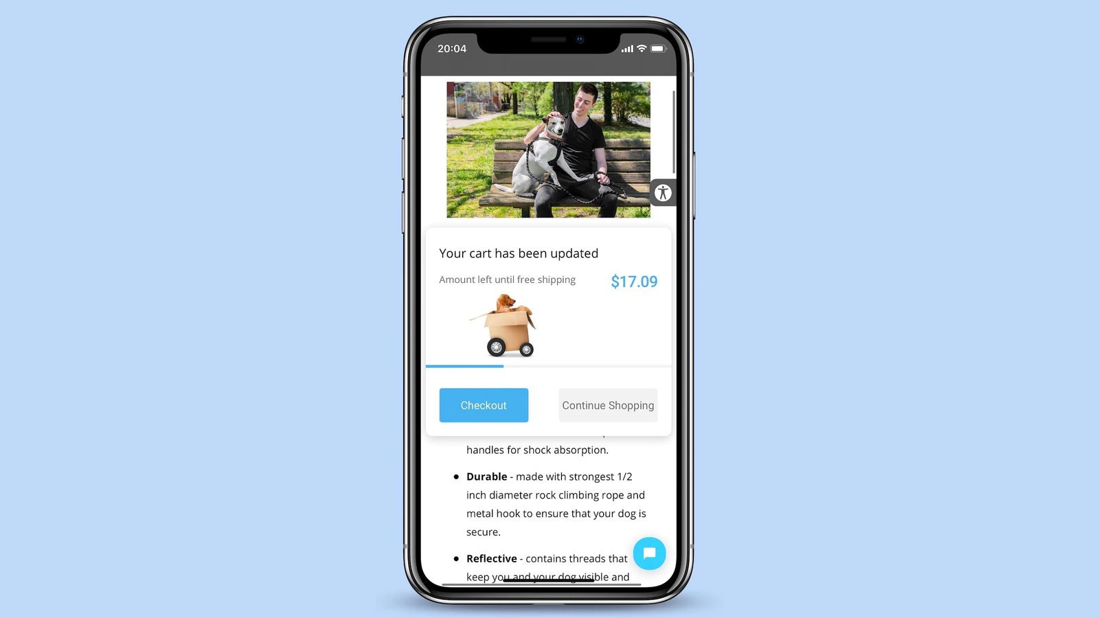 Free Shipping Popup – Custom popup and image on website (Mobile)