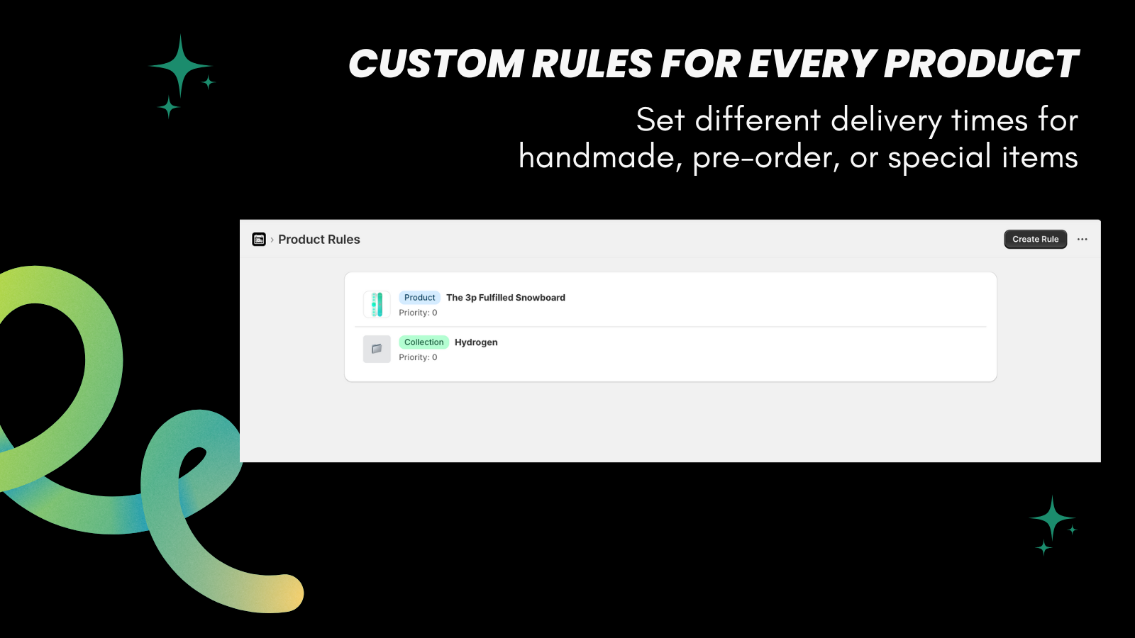 custom rules for every product