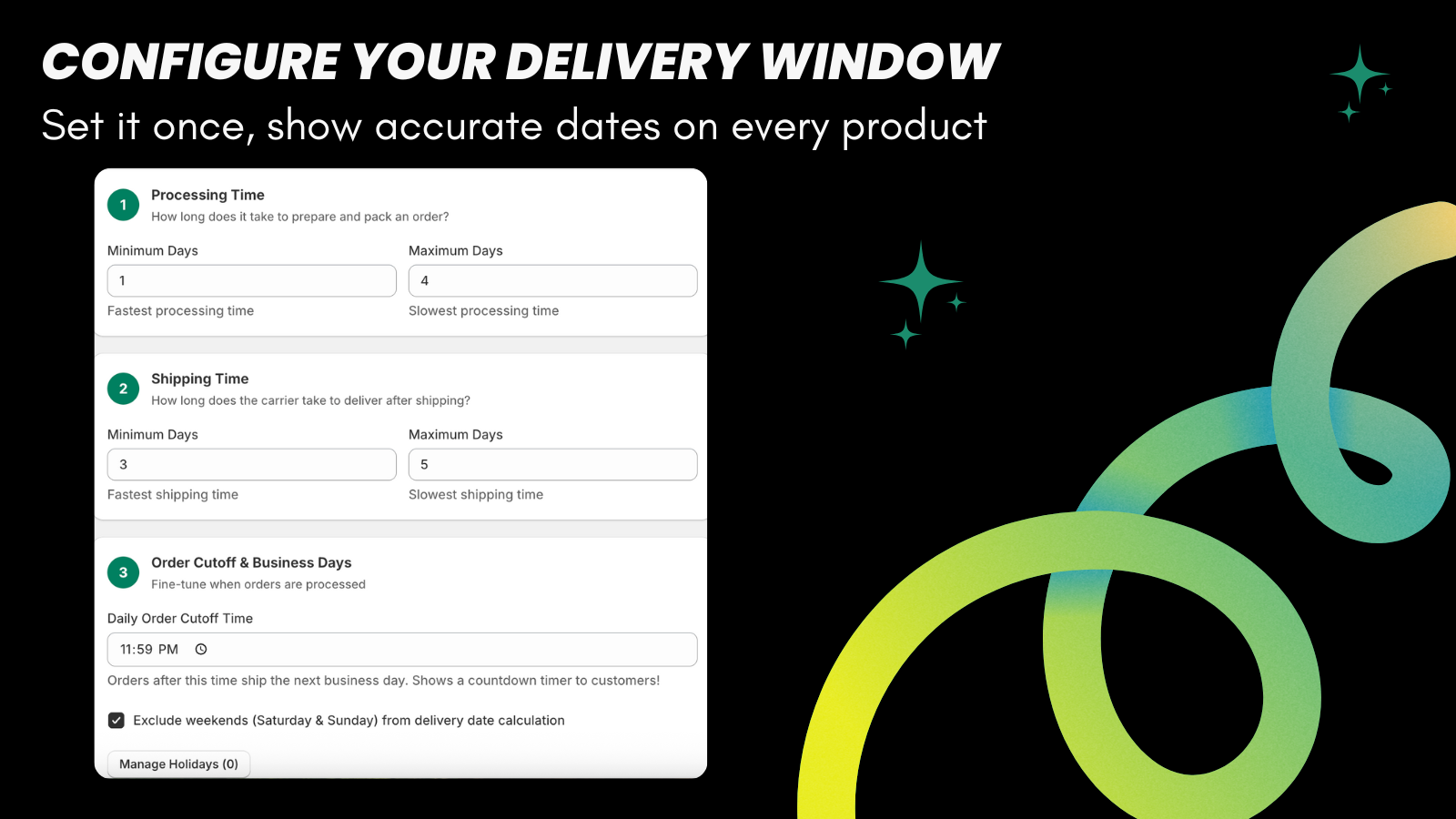 configure your delivery window