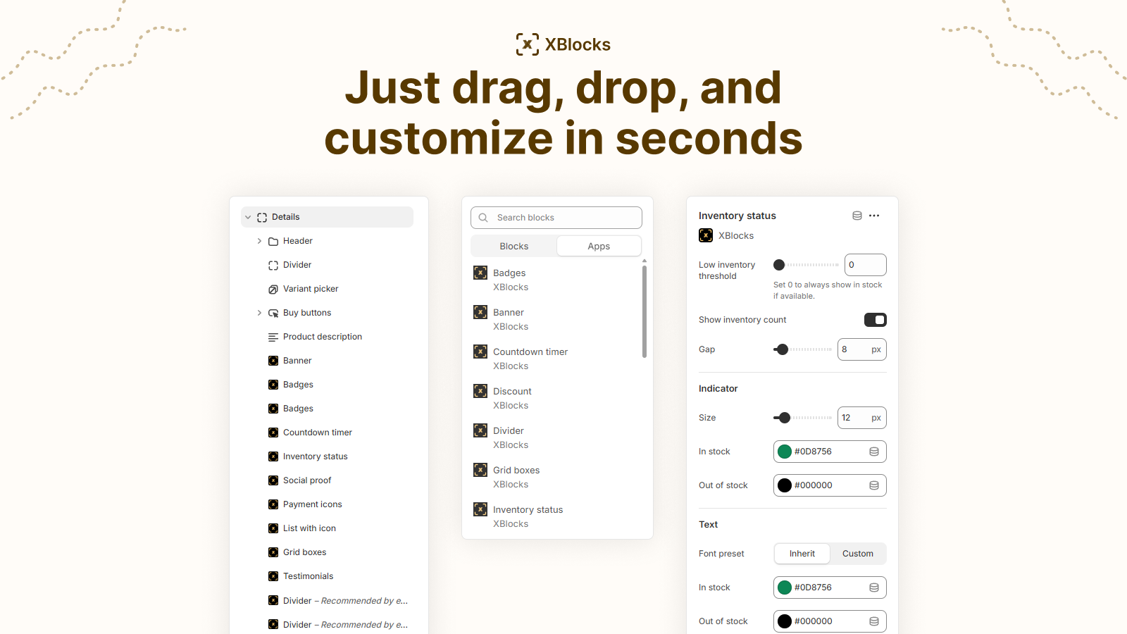 How to use XBblocks in theme editor