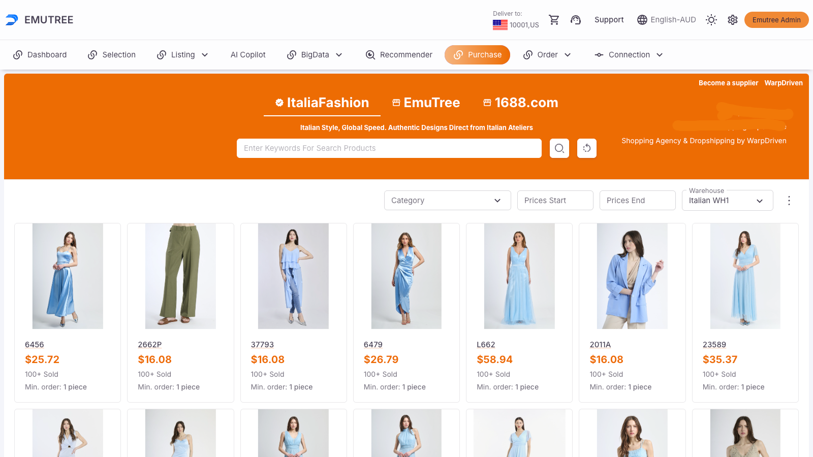 WarpDriven Global Purchase and Direct Delivery