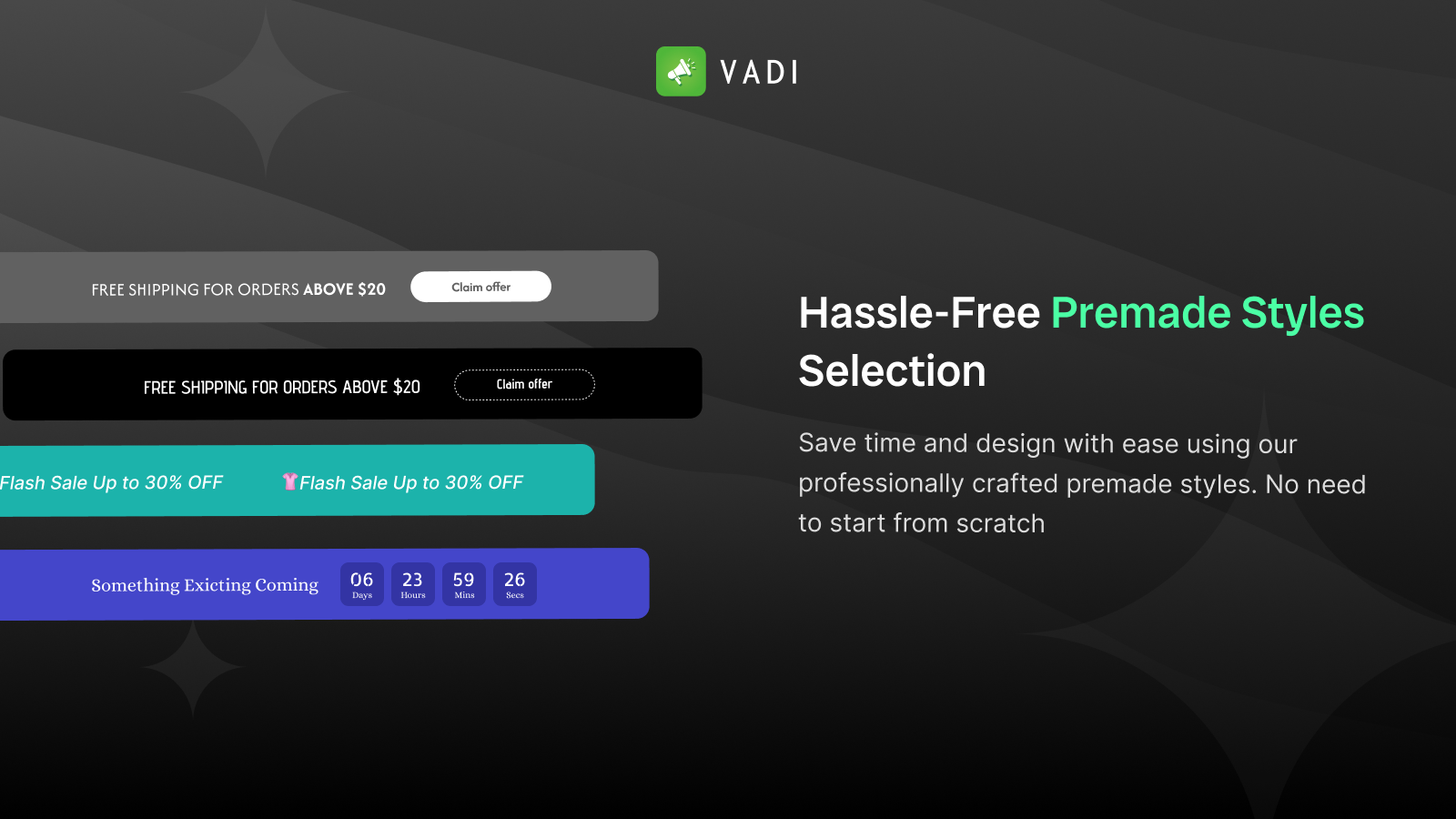 Vadi - Quick Announcement Bar