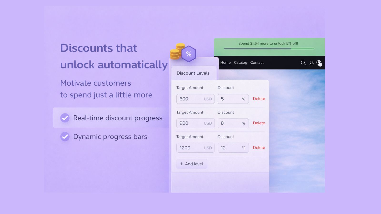 Discounts that unlock automatically