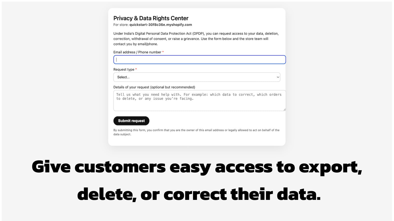 data modification form