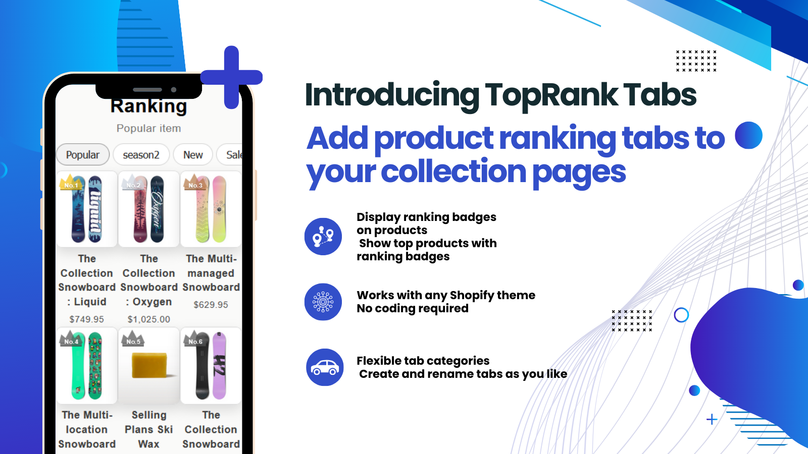Ranking badges and tab categories on collection page