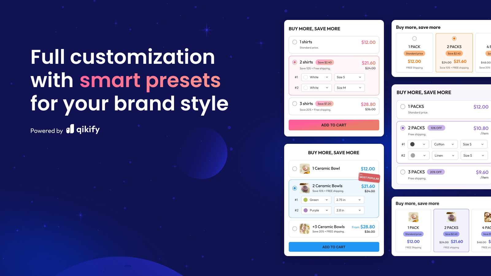 Full customization with smart presets for your brand style