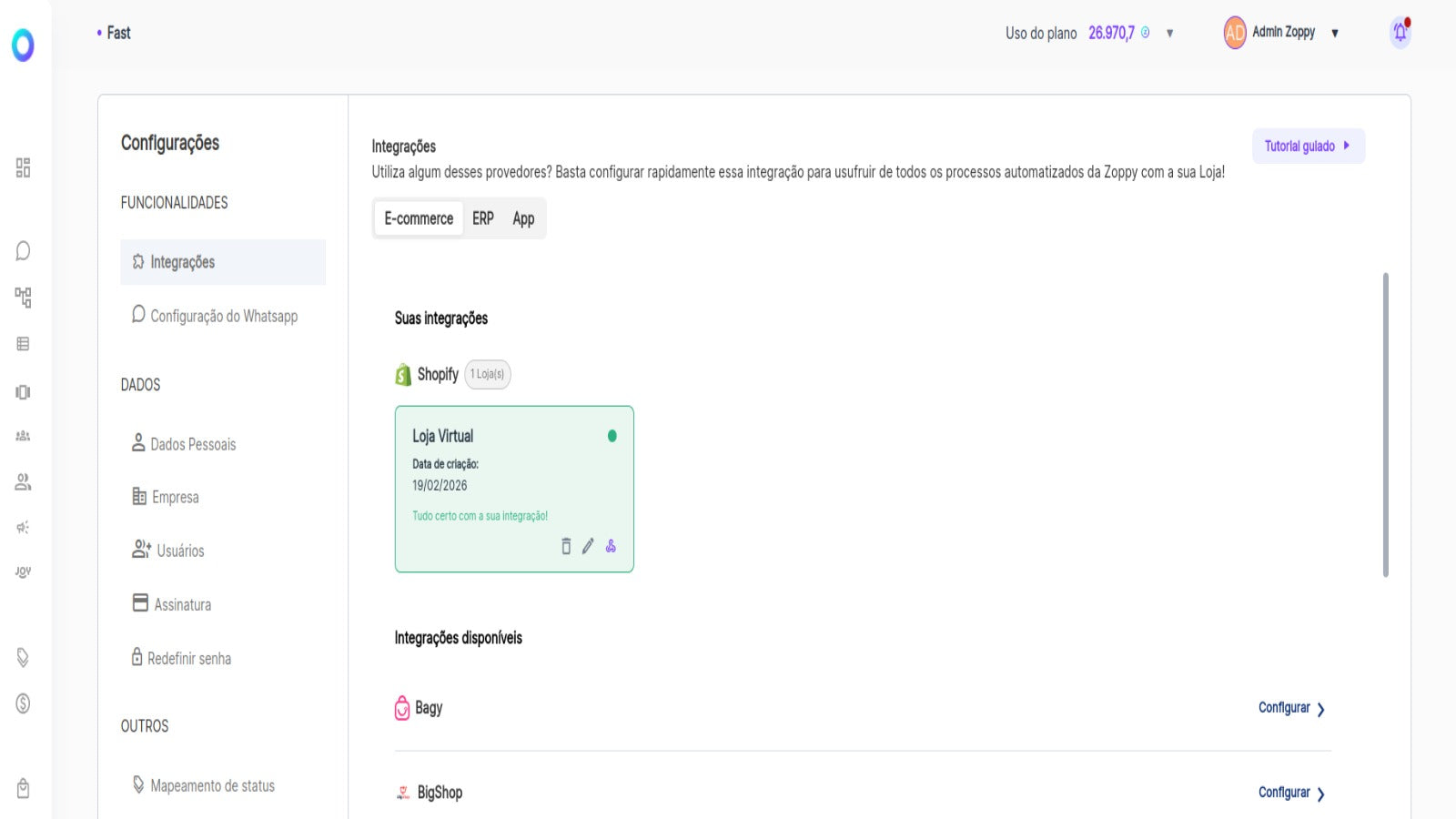 Você pode depois validar na Zoppy que a integração aconteceu! 